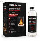 Biokominek wolnostojący BIO kominek do domu na taras ogrodowy 1l biopaliwo czarny stalowy, 12 x 10 x 22 cm, pojemność