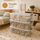 Pudełka Na Zabawki Organizery Pojemniki 4x30L z Pokrywą Na Kółkach Duże skrzynie plastikowe do przechowywania