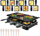 Grill elektryczny raclette duży XL 8 osób mocny 1400W patelenki szpatułki nominalna