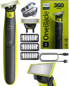 Golarka Philips OneBlade z ostrzem 360 - 3 nasadki foliowa