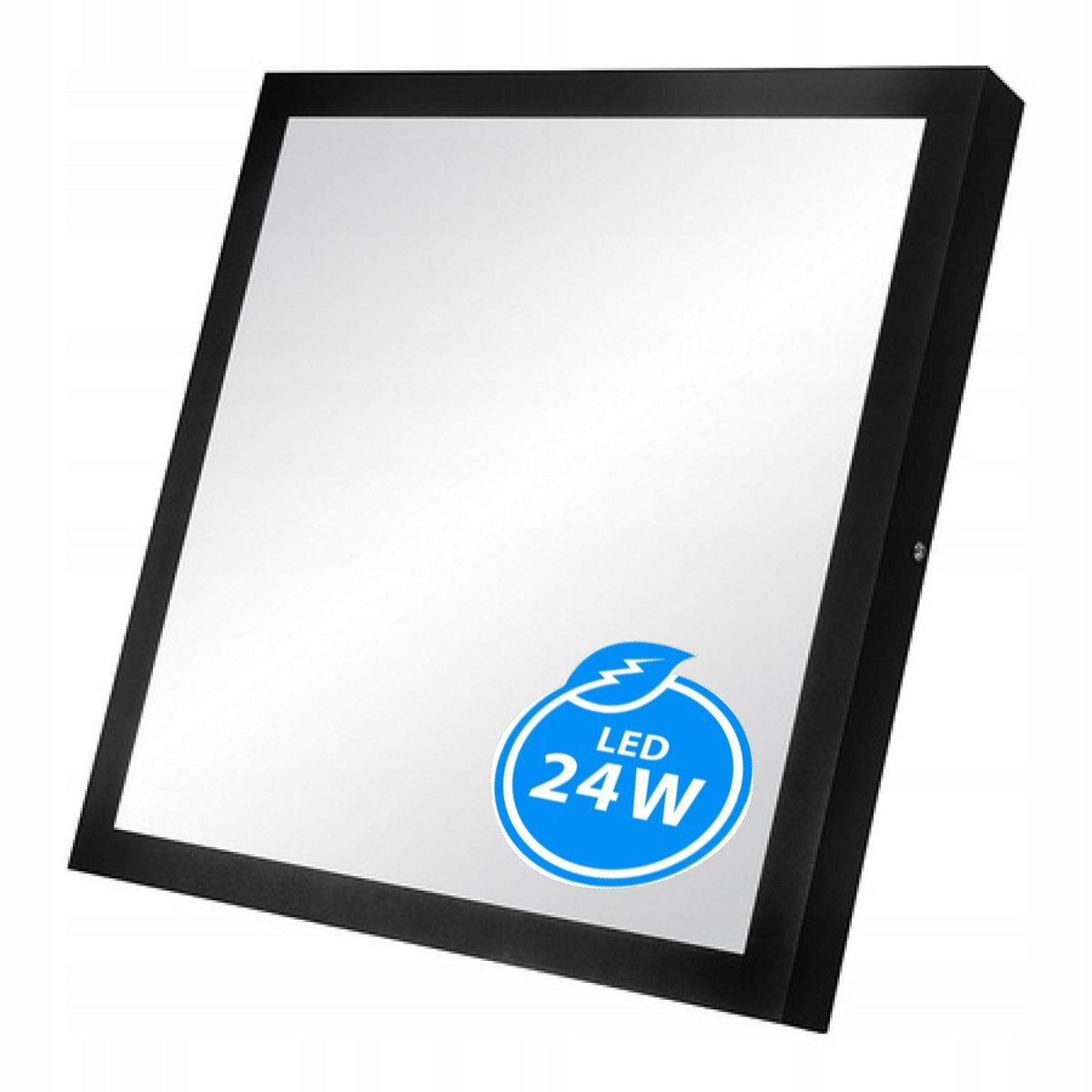 Panel plafon LED natynkowy 24W 30x30cm kwadrat CCD Czarny 4000K lampa sufitowa, oprawa oświetleniowa, płaska
