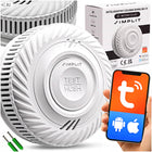 Czujnik dymu inteligentny wifi tuya certyfikowany TUV simplit 60m2 10 letni bezprzewodowy alarm przeciwpożarowy do domu