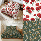 Komplet Pościeli 100% Bawełna 160x200 cm - Kwiaty Boho Beżowe Tło poszewki 70x80, 3 części, zapięcie na suwak
