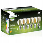 6x Żarówka LED E14 Kulka P45 7W = 60W 806lm 4000K Neutralna 360° filament źródło światła do lamp stołowych, kinkietów i