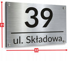 Tabliczka z numerem na dom tablica adresowa aluminiowa numer domu dystanse szyld posesji, oznaczenie budynku, srebrny
