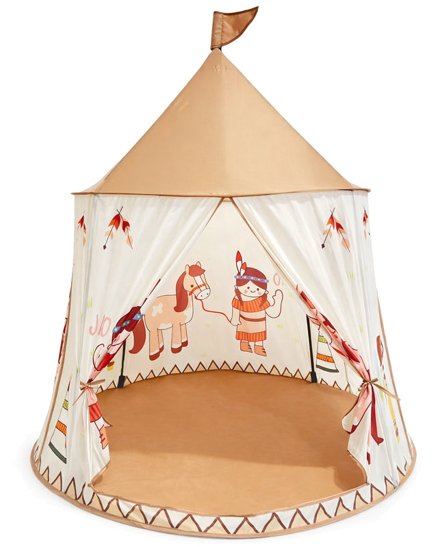 Namiot dla Dzieci Indiański Tipi Teepee Wigwam do Domu Pokoju Domek Zamek pałac, wielokolorowy, od 2 lat, 115 x 125 cm, pokrowiec