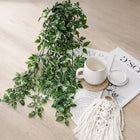 Sztuczne kwiaty rośliny wiszące dekoracyjne do domu ogrodu taras zestaw x 2 pnącza do doniczki, zielona girlanda 74 cm