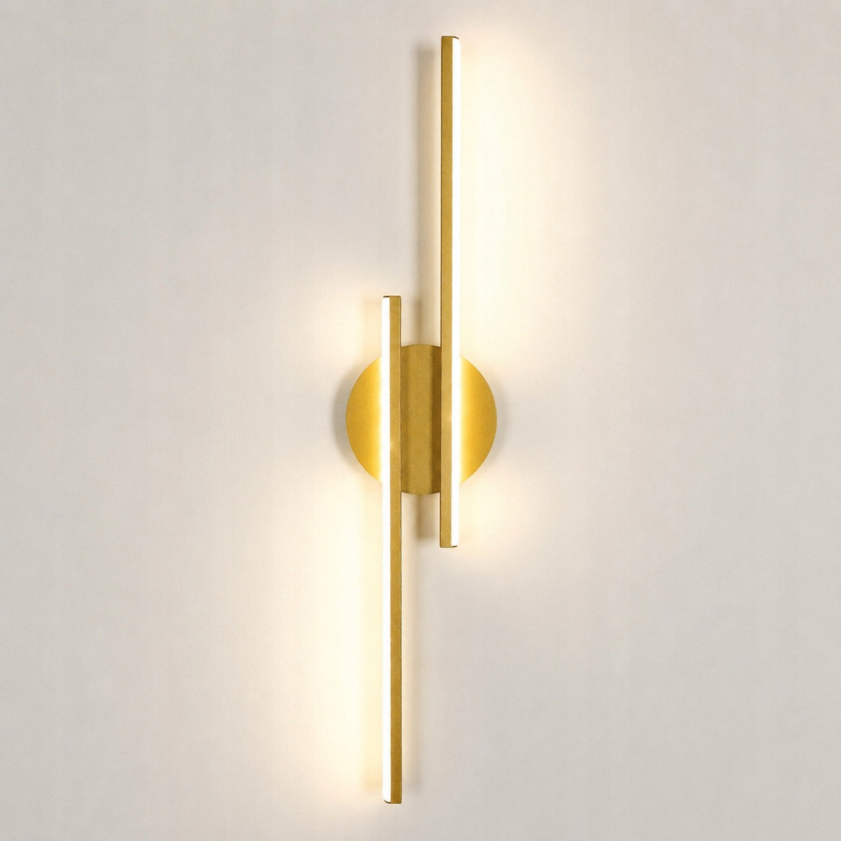 Kinkiet LED lampa ścienna złota nowoczesna do salonu korytarza 24W 4500K 60cm oprawa aluminiowa 2 punkty świetlne
