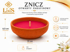Znicz Ceramiczny Duży Gliniany Zalewany Otwarty Retro C-4 Czerwony 2 szt. parafinowy na grób, nagrobek i cmentarz