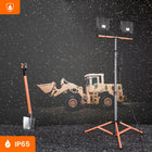 Zestaw Halogen LED Budowlany 2X 100W Naświetlacz Lampa Robocza na Statywie do garażu i warsztatu, neutralne światło