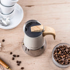 Kawiarka Klausberg KB-7994 4 filiżanki Moka Indukcja Gaz Stal Premium zaparzacz do kawy 200 ml, kafetiera beżowa