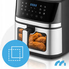 Frytkownica beztłuszczowa frytownica AIR fryer duża 7l mocna 1800W okienko srebrny/szary