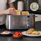 Toster opiekacz kanapek 4 tosty kromki 1500W grzanki rozmrażanie metalowa obudowa, 6 ustawień, szerokie szczeliny