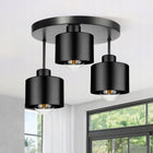 Lampa sufitowa wisząca żyrandol plafon okrągła 3X E27 LED czarna oprawa metalowa do salonu i jadalni, maks. 30 w na