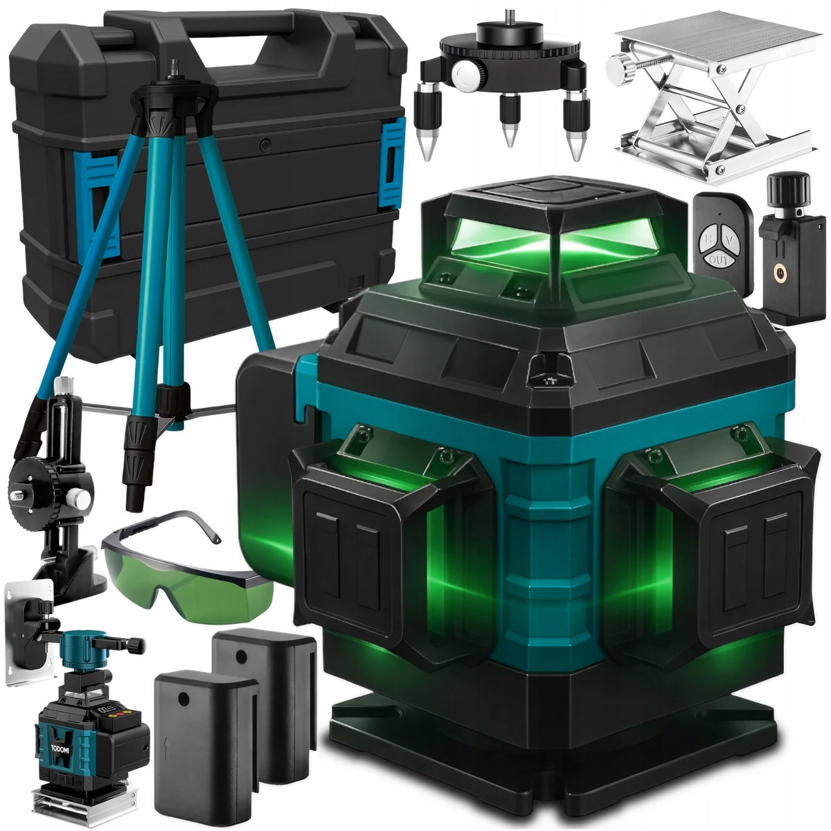 Poziomica laserowa poziomica 4D 16 linii laser krzyżowy 360 zestaw statyw niwelator do prac remontowych i budowlanych