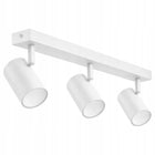 Lampa sufitowa kinkiet LED 3xGU10 biała regulowana spot oprawa kierunkowa metalowa 3-punktowa do salonu kuchni korytarza