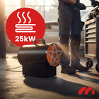 Nagrzewnica gazowa dmuchawa z termostatatem na butlę WĄŻ reduktor LCD 25kW do warsztatu, garażu i hali, ogrzewanie