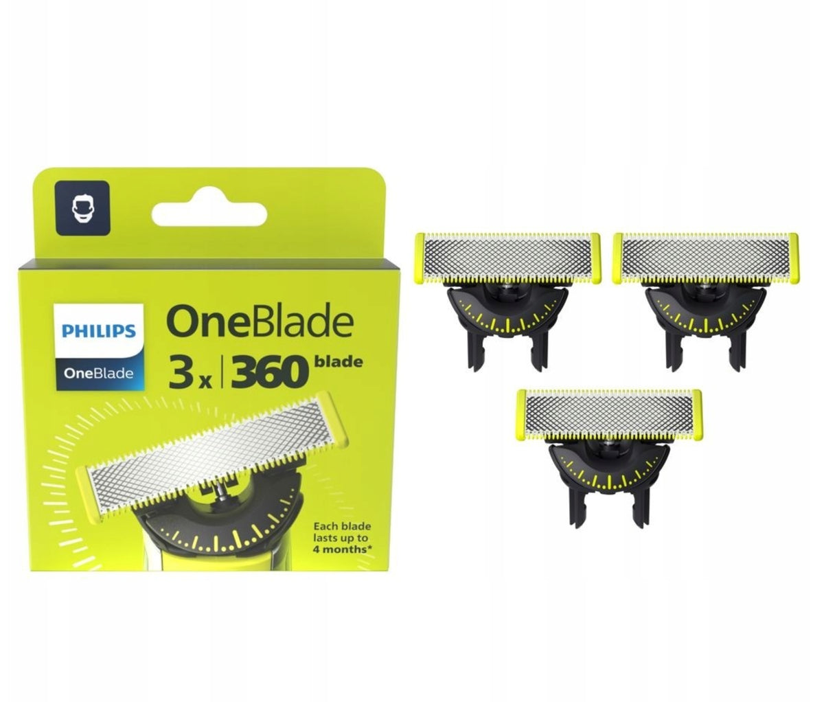 3X ostrza philips oneblade 360 oryginalne QP430 ostrze golarka NÓŻ QP430/50 bezbarwny