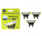 3X ostrza philips oneblade 360 oryginalne QP430 ostrze golarka NÓŻ QP430/50 bezbarwny