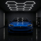 Hexagon Lampa LED 419x301 cm XXL Sufitowa Panel Oświetlenie Do Garażu plafon geometryczny, oprawa warsztatowa, zimna