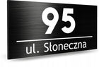 Numer na Dom Tabliczka Adresowa Nierdzewna Trwała Czarna Szczotkowana UV oznaczenie posesji, aluminium 42x21 cm