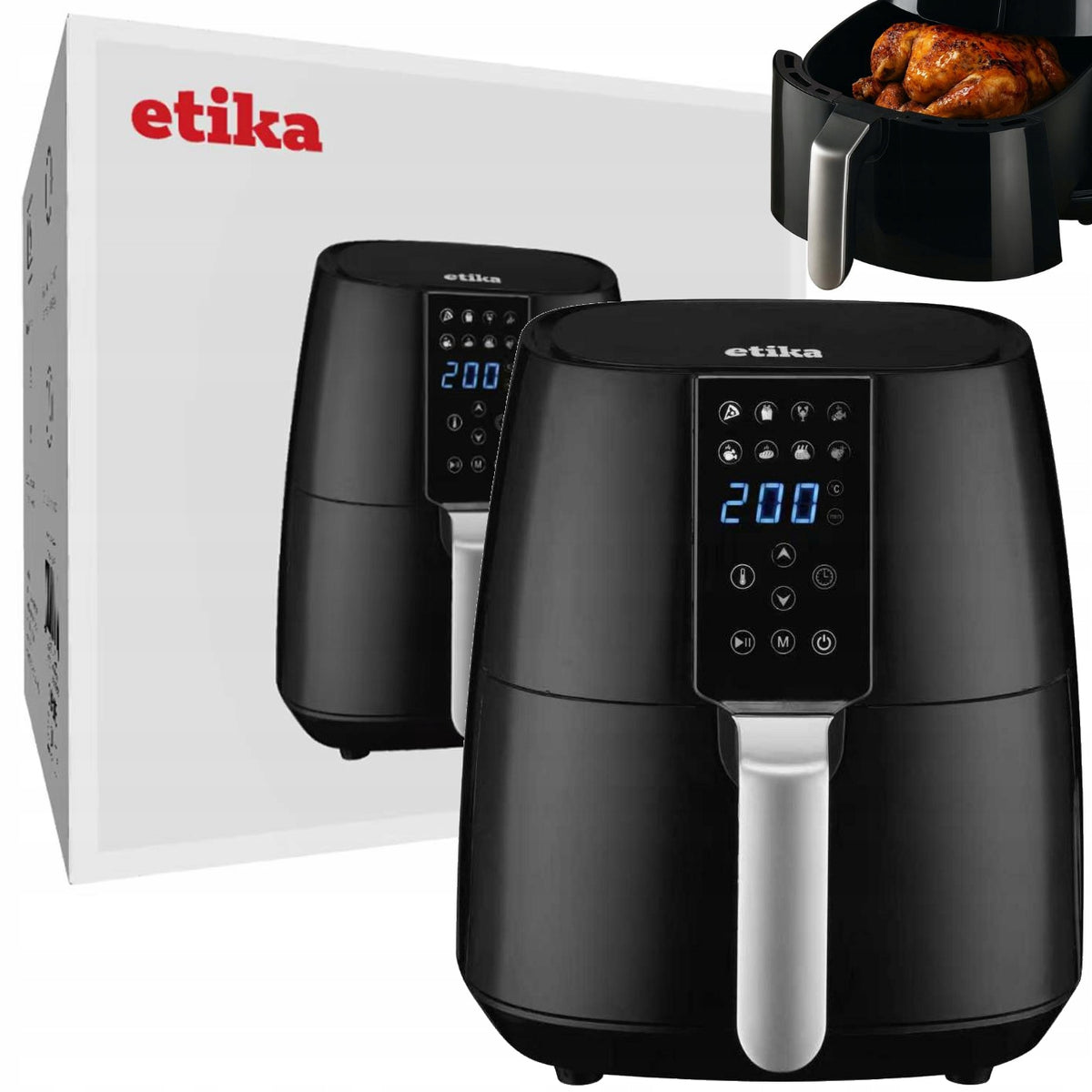 Frytkownica beztłuszczowa AIR fryer frytownica duża 4l misa 1450 w czarny