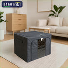 Pojemniki Organizery z metalowym stelażem duże pudełko 66l zestaw 2 szt 50 cm 40 cm 30 cm 66 l szary uniwersalne