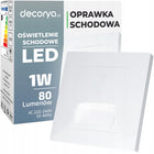 Kwadratowa lampka LED oświetlenie schodowe oprawa LED na schody 230V biała do stopni i korytarza, neutralna 4000K, 80