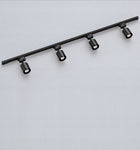 Zestaw Szynoprzewód Szyna 2m + 4x Lampa GU10 LED Oświetlenie szynowe czarny system sufitowy do salonu, maks. 10 W na