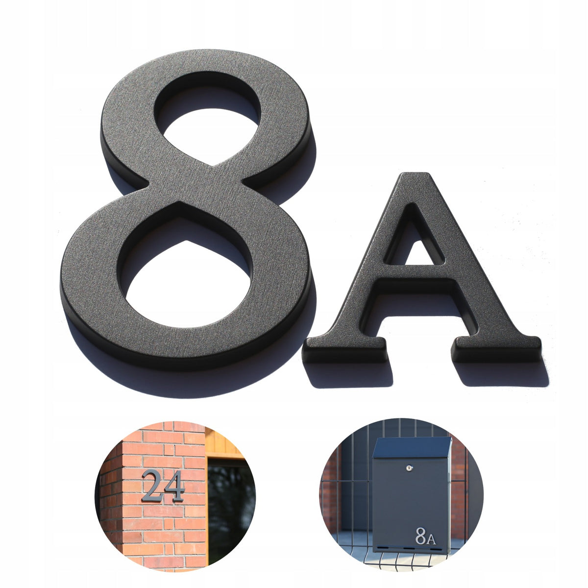 Numer Domu Cyfry na Dom Tabliczka Adresowa Metalowa Aluminium 3D 19 cm oznaczenie posesji, znak na elewację, numeracja