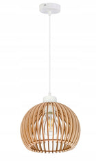 LAMPA WISZĄCA SUFITOWA ZWIS ŻYRANDOL BOHO LOFT DREWNIANA BAMBUS KLOSZ KULA oświetlenie do salonu sypialni jadalni gwint