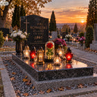 ZNICZ NA CMENTARZ DUŻY, ŚWIECI JAK ZNICZ SOLARNY, RÓŻA WIECZNA LED, PIĘKNY lampion nagrobny, dekoracja grobu, wysokość