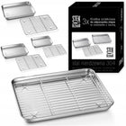 Zestaw 3x Kratka Ociekowa z Tacką do Odpoczynku Mięsa Pieczenia Chłodzenia ruszt metalowy 31,5 x 24,5 cm, mycie w