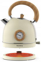 Czajnik elektryczny 1,8l Klausberg KB-7906 retro z Termometrem Beżowy 2200W 1.8 l 2200 w metal
