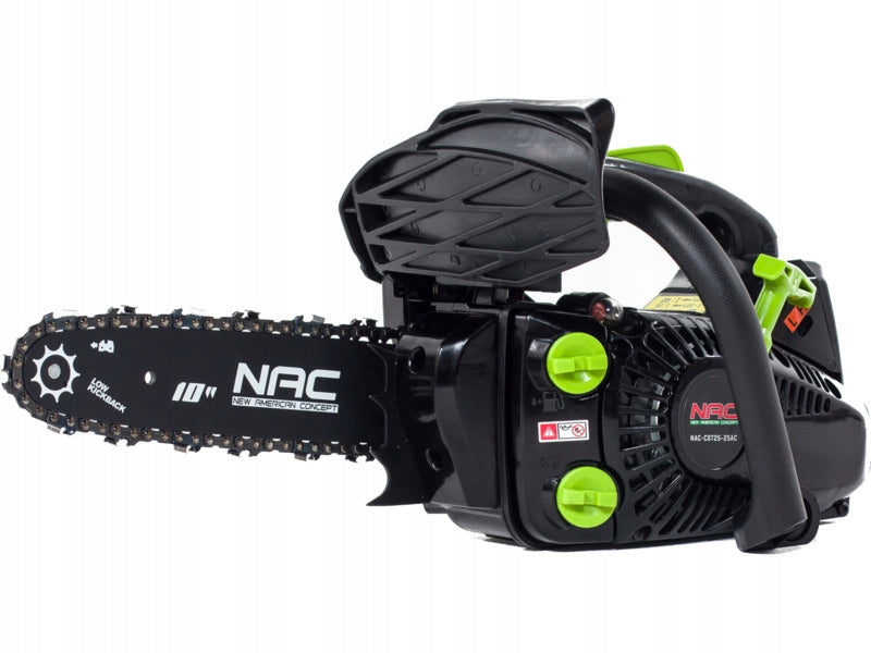Pilarka spalinowa NAC CST25-25AC piła łańcuchowa do cięcia drewna, prowadnica 25 cm, silnik 25 cm³, lekka konstrukcja