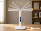 Podwójna lampka biurkowa LED z wyświetlaczem zegar organizer temp data USB lampa stołowa do pracy ściemniana biała 41