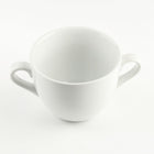 6x BULIONÓWKA PORCELANOWA 650 ML Z UCHWYTAMI MISKA OBIADOWA DO ZUPY KREMU na rosół, mikrofalówki i zmywarki, biała