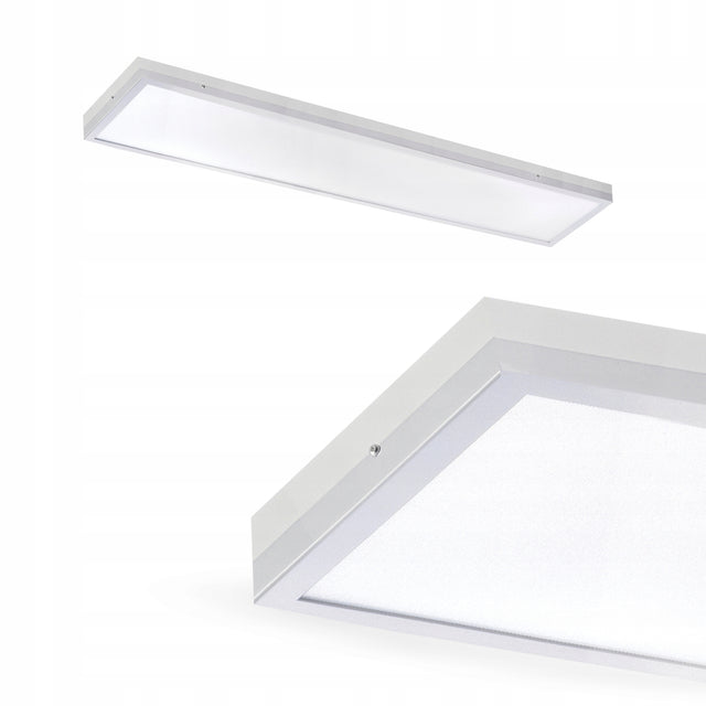 Panel sufitowy LED 40W 120x30 cm natynkowy neutralny 4000K plafon prostokątny biały z wbudowanym oświetleniem do biura i domu