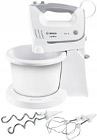 Mikser ręczny ze stojakiem i misą Bosch MFQ36460 450W 5 prędkości Turbo biały