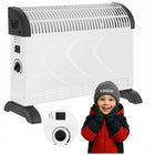 Grzejnik elektryczny konwektorowy farelka termostat 2000W energooszczędny ogrzewacz pokojowy do domu i biura, biały