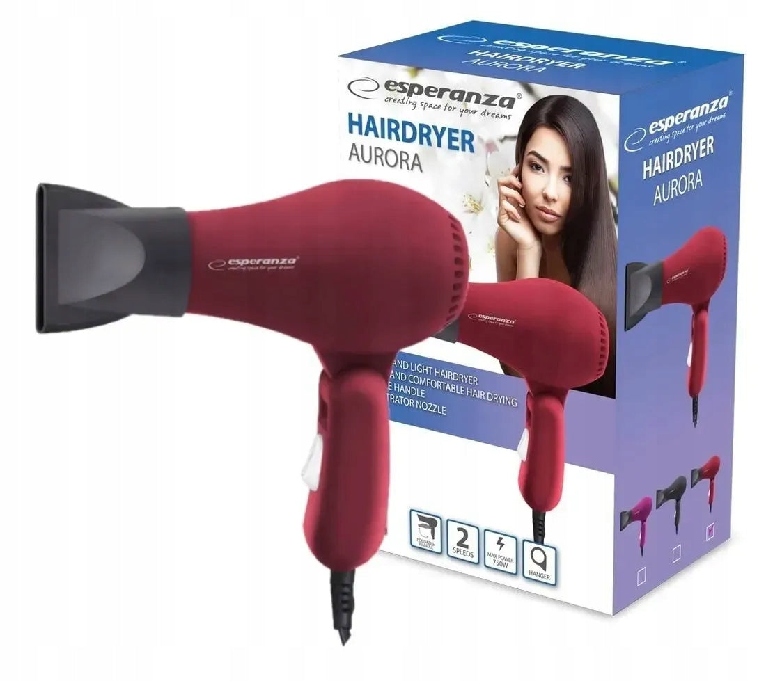 Suszarka do włosów Esperanza aurora EBH003R 750W Czerwona
