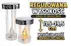 Znicz Solarny Szklany serce 21,5cm Duży Panel Słoneczny LED premium złoty lampion na grób, dekoracja cmentarna