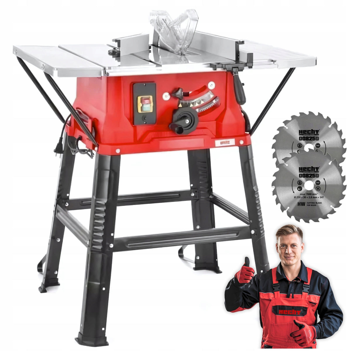 Piła tarczowa mocna krajzega przecinarka stołowa hecht 8254 - tarcza x 2 pilarka do cięcia 254 mm 2000 w 4800 obr/min