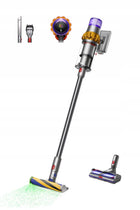 Pionowy odkurzacz bezprzewodowy Dyson V15 Detect Absolute do domu, z odłączanym modułem ręcznym, 60 min pracy, zbiornik