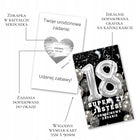 Zdrapki Srebrne balony 18 urodziny z zadaniami Zabawa Prezent Dekoracja gra towarzyska na imprezę, atrakcja dla gości