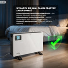 GRZEJNIK ELEKTRYCZNY KONWEKTOROWY ENERGOOSZĘDNY WI-FI 2000W PILOT TIMER LED 655 mm 370 mm grzewcza biały