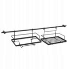 Reling kuchenny czarny reling z haczykami i półkami zestaw kuchenny Tadar organizer ścienny, uchwyt na przybory, 78 cm
