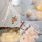 LAMPKI KULE COTTON BALLS GIRLANDA 20 LED ŚWIETLNA KULE USB +PILOT dekoracja wnętrz, ozdoba do pokoju, białe kulki 6 cm