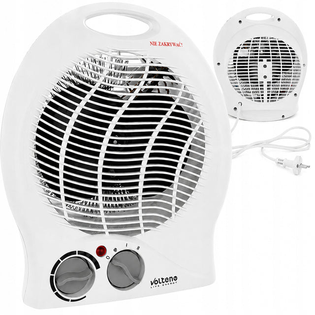 Termowentylator farelka grzejnik elektryczny 2000W 3 poziomy z termostatem biały piecyk pokojowy z grzałką spiralną, wentylator do dogrzewania domu