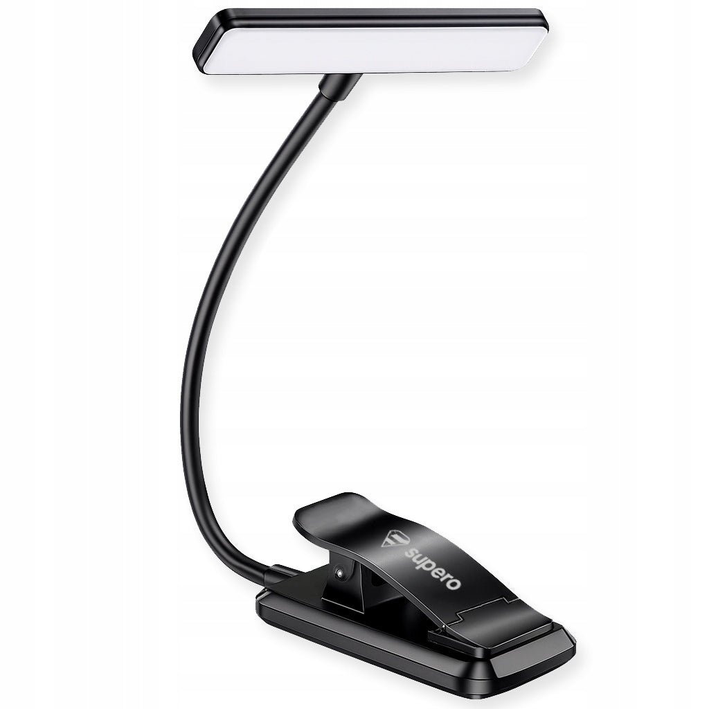 Lampka do czytania książek bezprzewodowa z 24 LED, obracana elastyczna 360° na klips, ściemniana, akumulatorowa